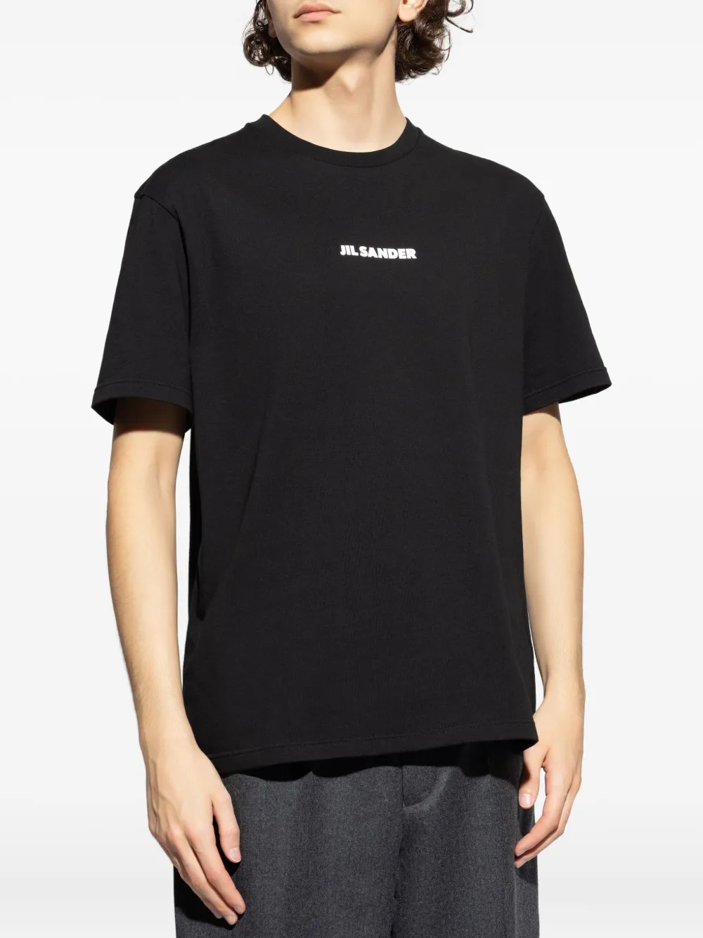 Jil Sander T-shirt met logoprint Zwart