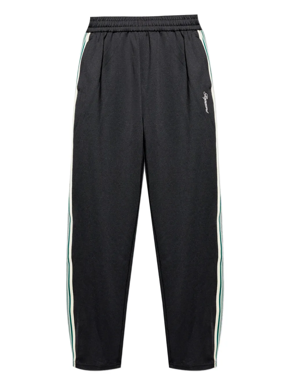 Represent embroidered-logo sied-stripes track pants | Black | Image 1