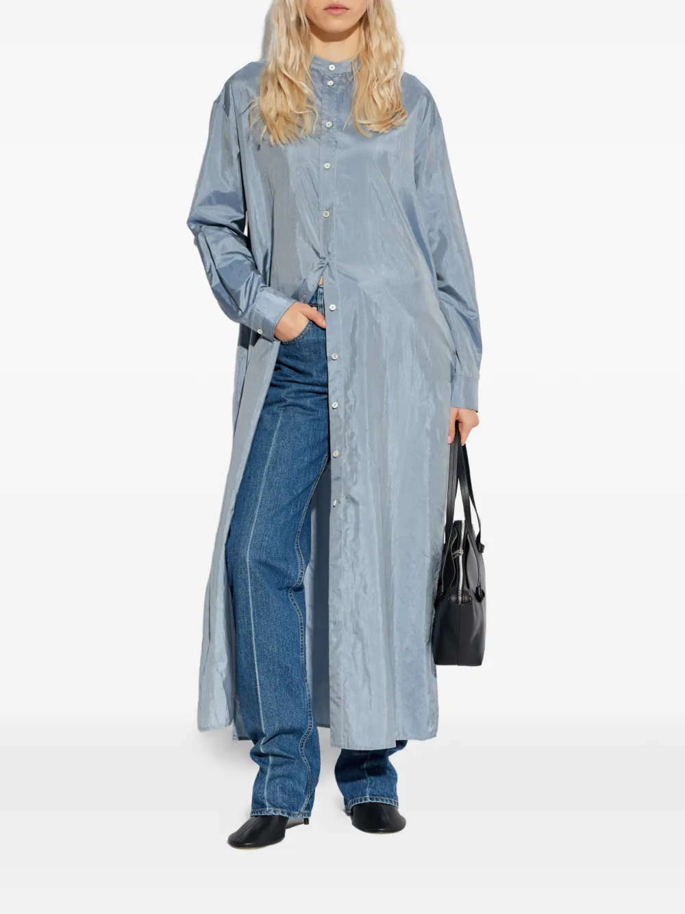 Jil Sander side-slit shirt dress - Blauw
