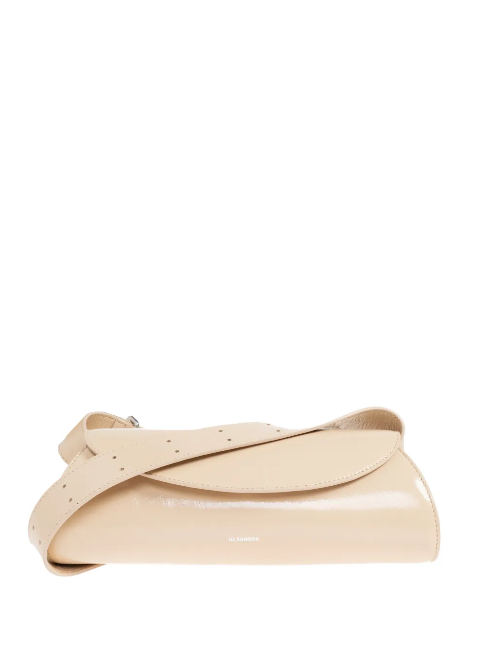 Jil Sander Logo Printed Shoulder Bag In Neutral
