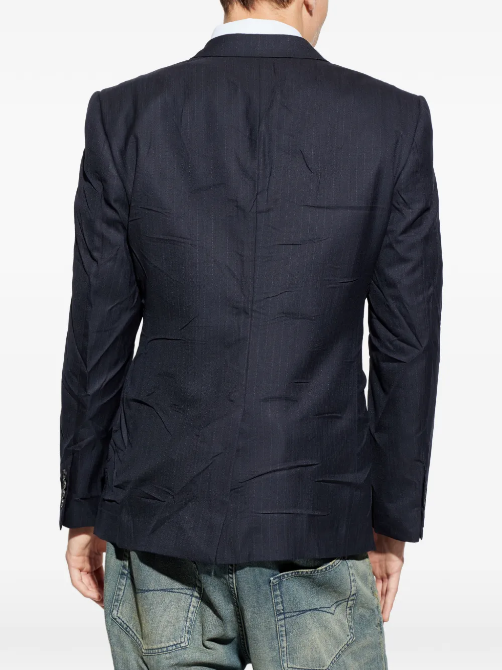Balenciaga Blazer met krijtstreep en zijzakken Blauw