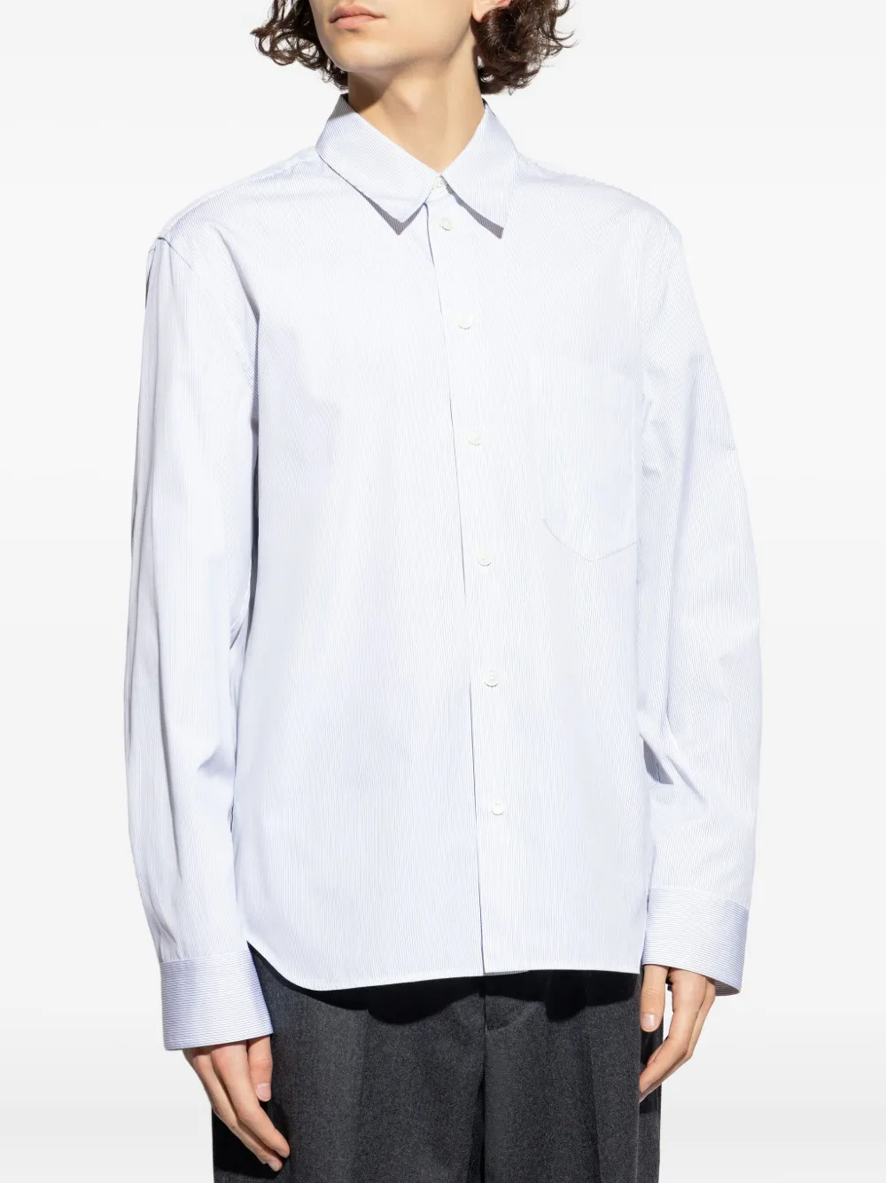 Jil Sander Gestreept overhemd Wit