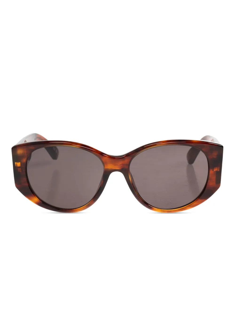 Balenciaga Eyewear logo oval-frame sunglasses - Marrone