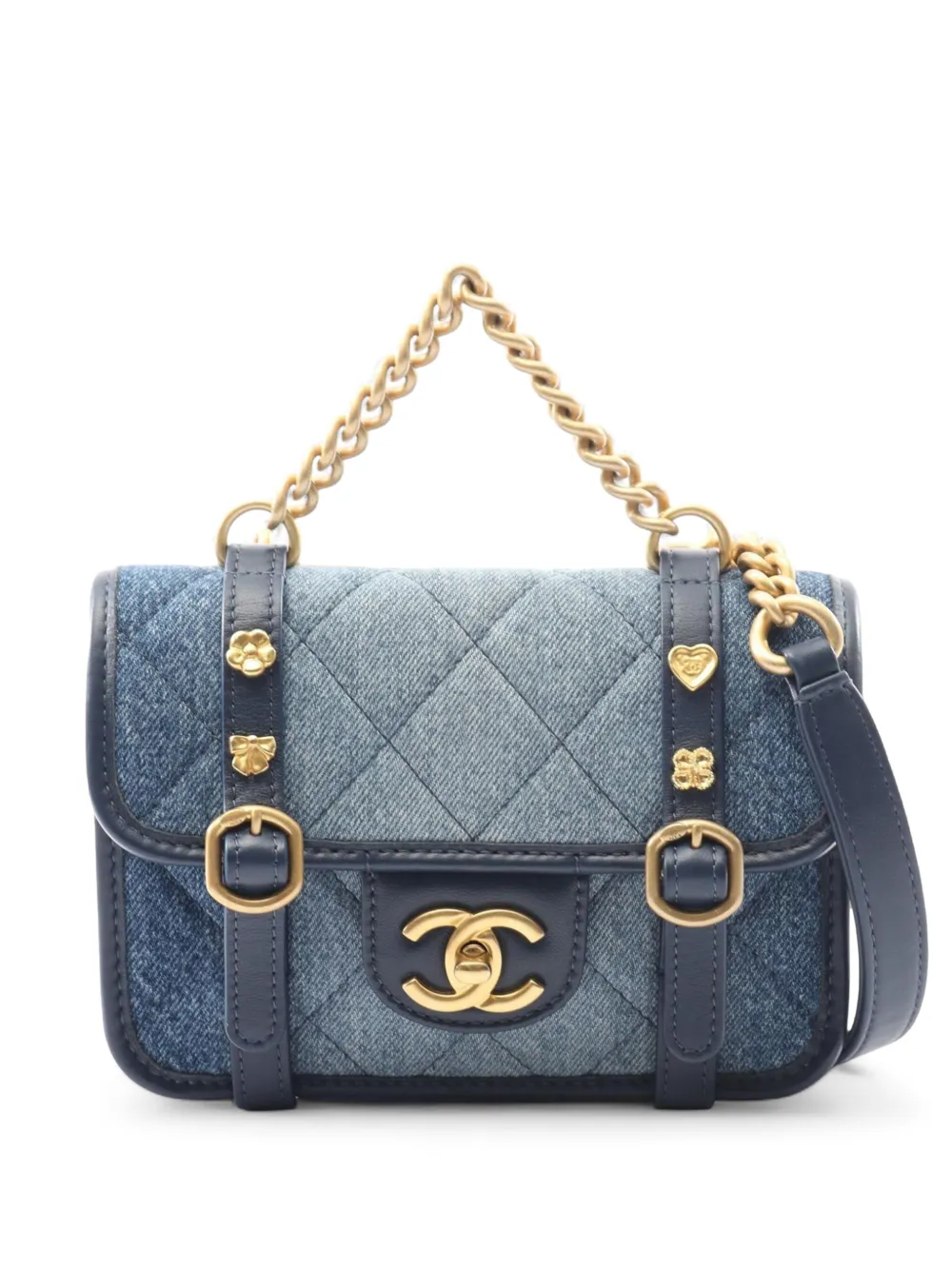CHANEL Pre-Owned 2021-2025 Mini Quilted Denim Ombre Flap Bag shoulder bag - Blu