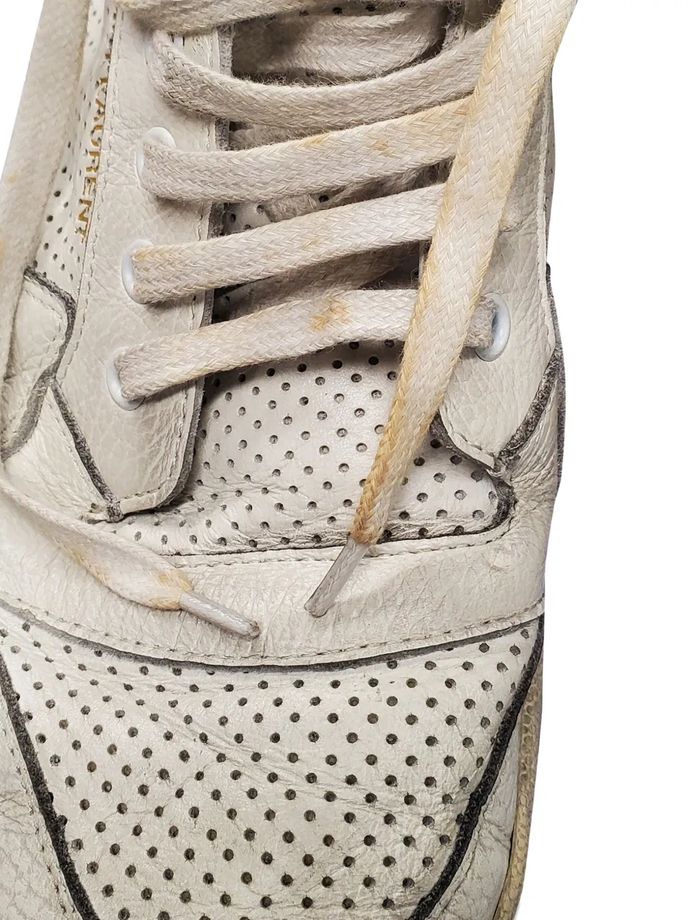 Pre-owned Saint Laurent Sl24 Perforated Sneakers In White