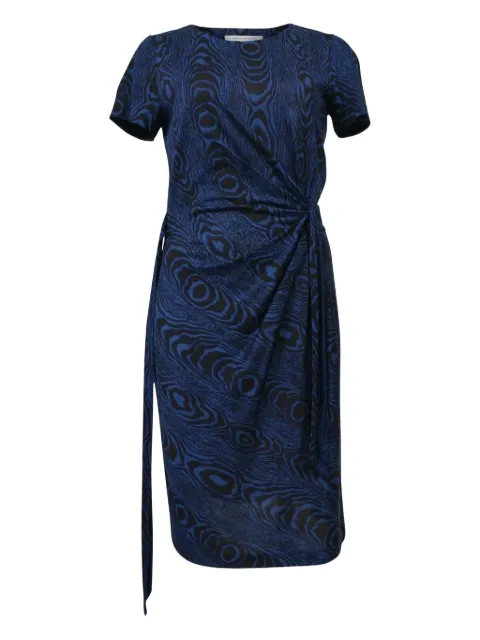 Dvf Vintage wood grain-printed dress