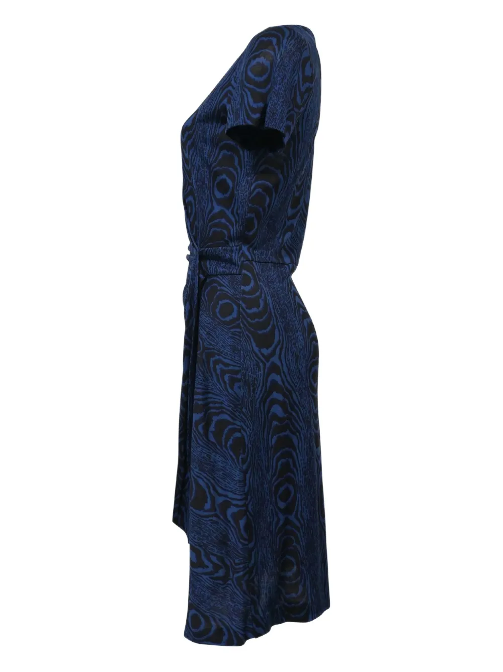 Dvf Vintage Jurk met houtnerf-print - Blauw