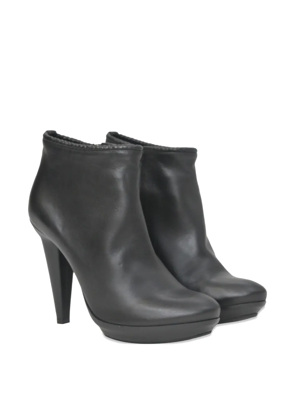 Pre-owned Bottega Veneta 240mm Platform Heeled Ankle Boots In Black