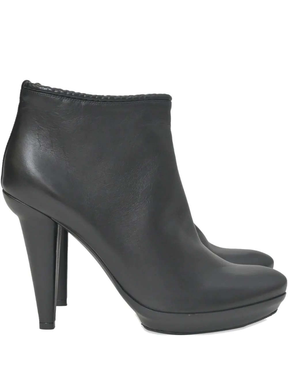 Pre-owned Bottega Veneta 240mm Platform Heeled Ankle Boots In Black