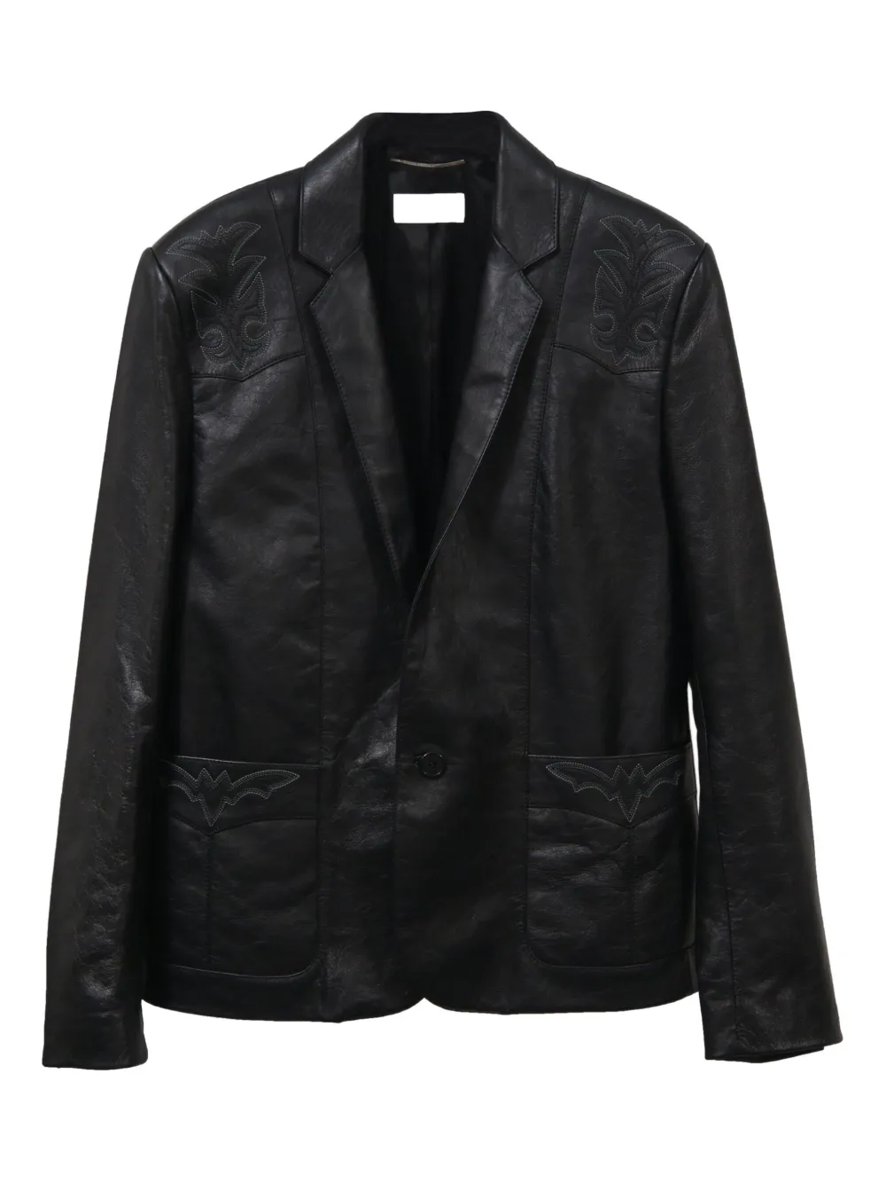 Saint Laurent Pre-Owned leather jacket - ブラック