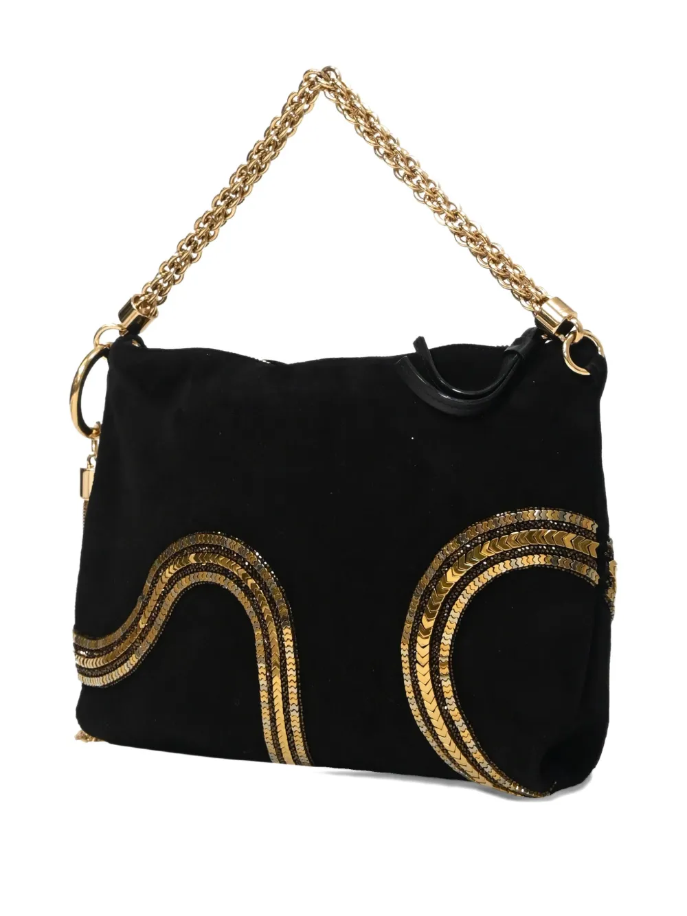Pre-owned Jimmy Choo Chain-detail Shoulder Bag In Black