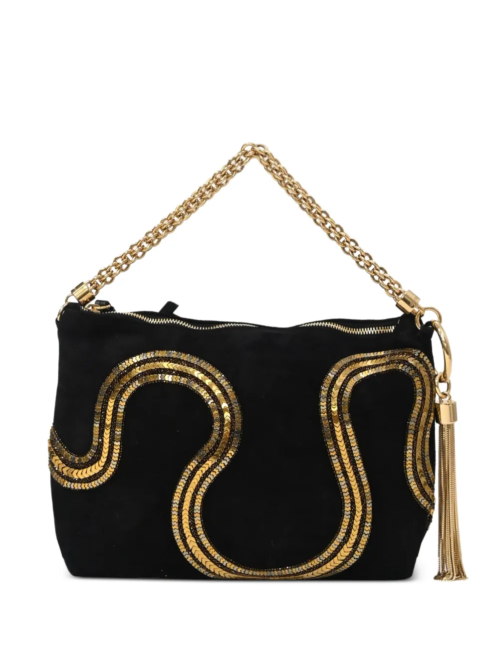 Jimmy Choo Pre-Owned chain-detail shoulder bag - ブラック
