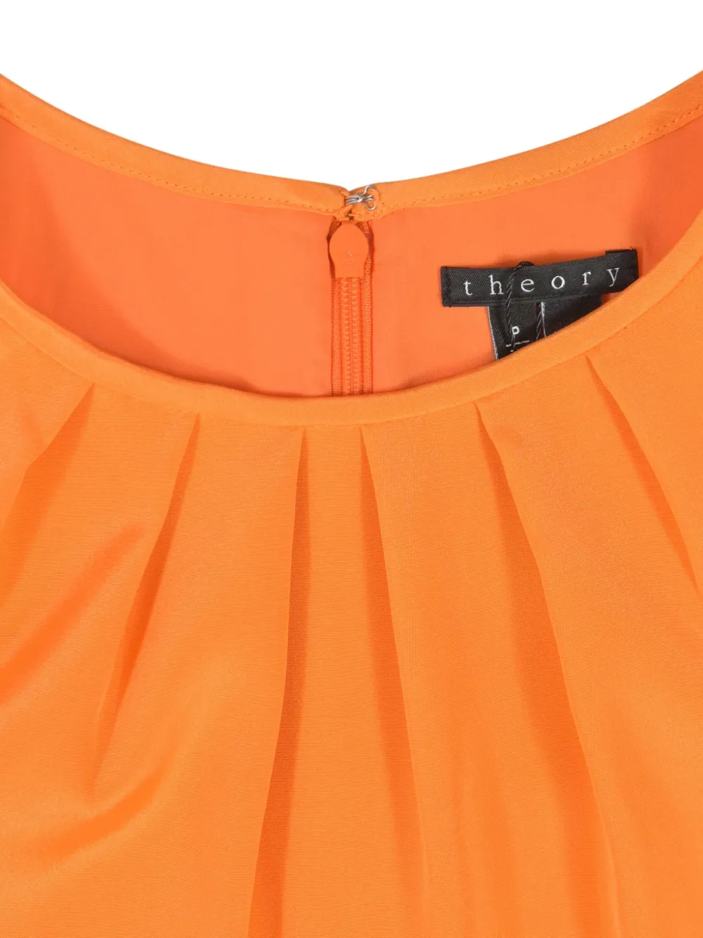 THEORY Pre-owned 610 Mm Halter Two-tone Top In Orange
