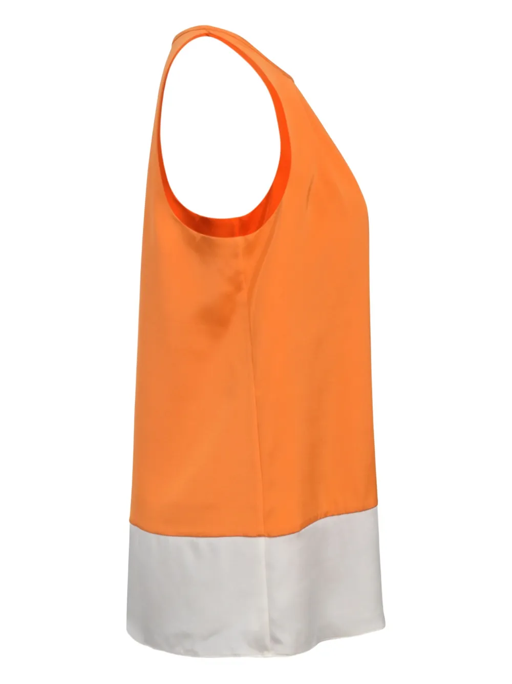 THEORY Pre-owned 610 Mm Halter Two-tone Top In Orange