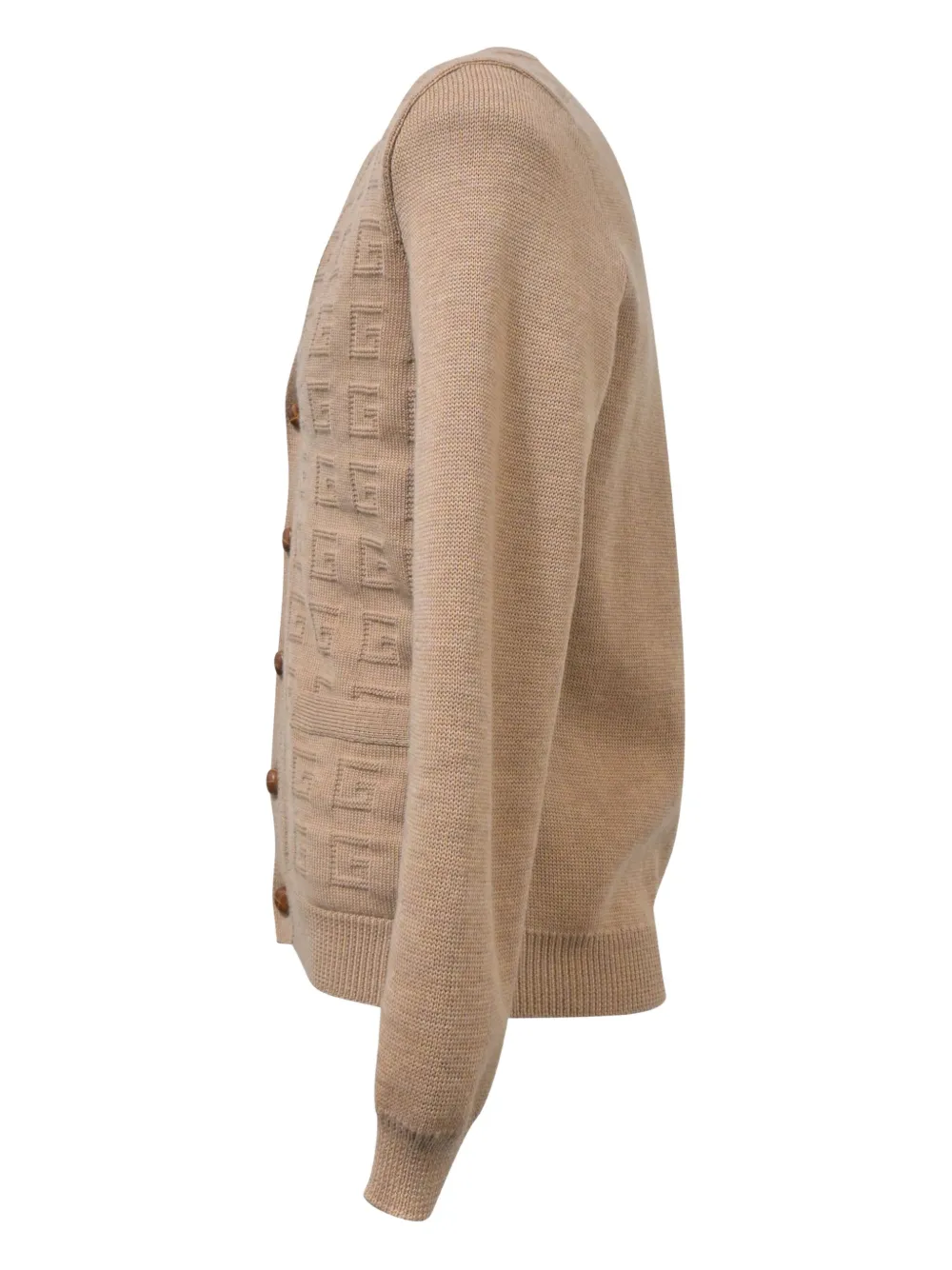 GUCCI Pre-owned Gg-pattern V-neck Cardigan In Brown