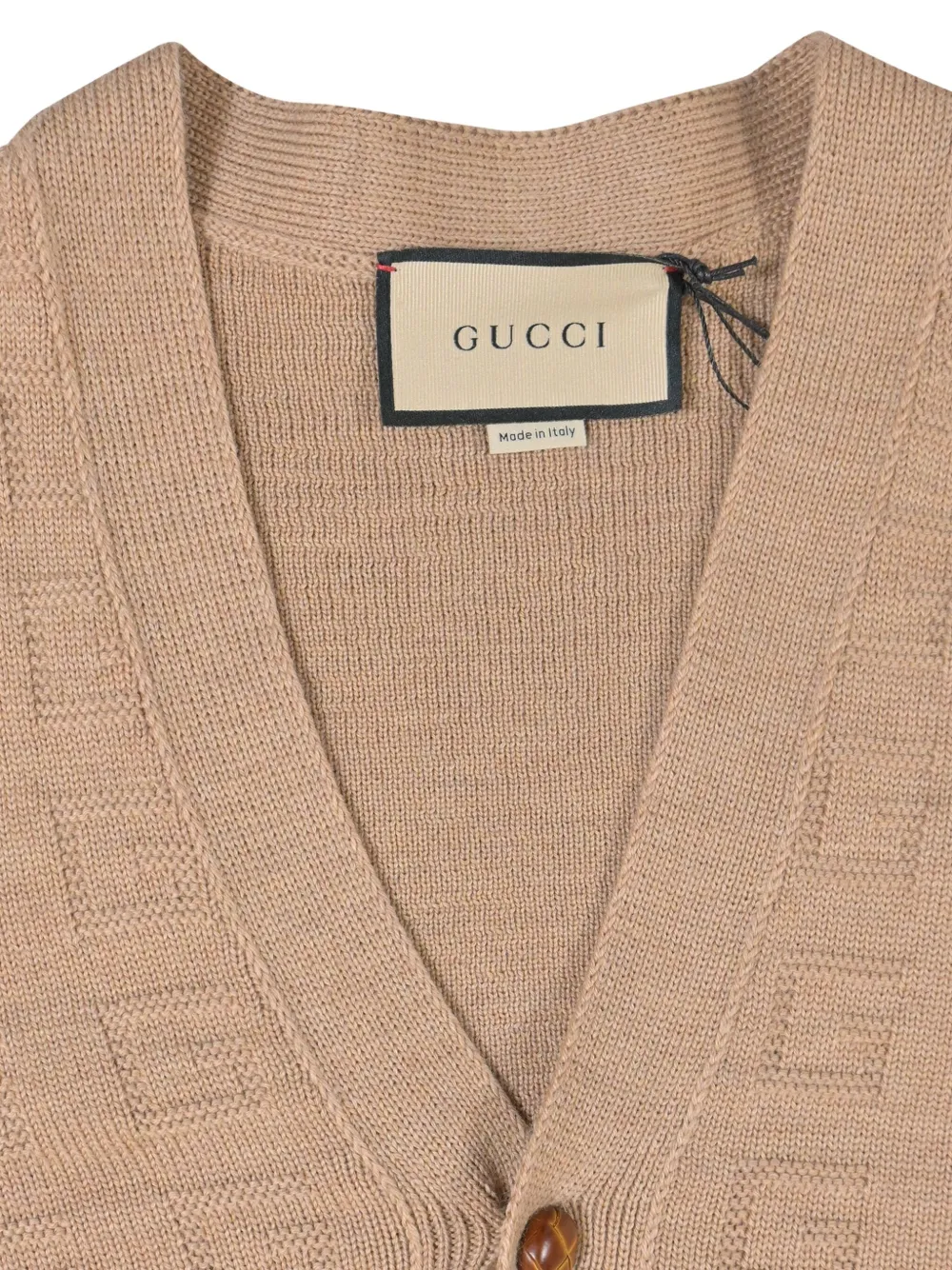 GUCCI Pre-owned Gg-pattern V-neck Cardigan In Brown