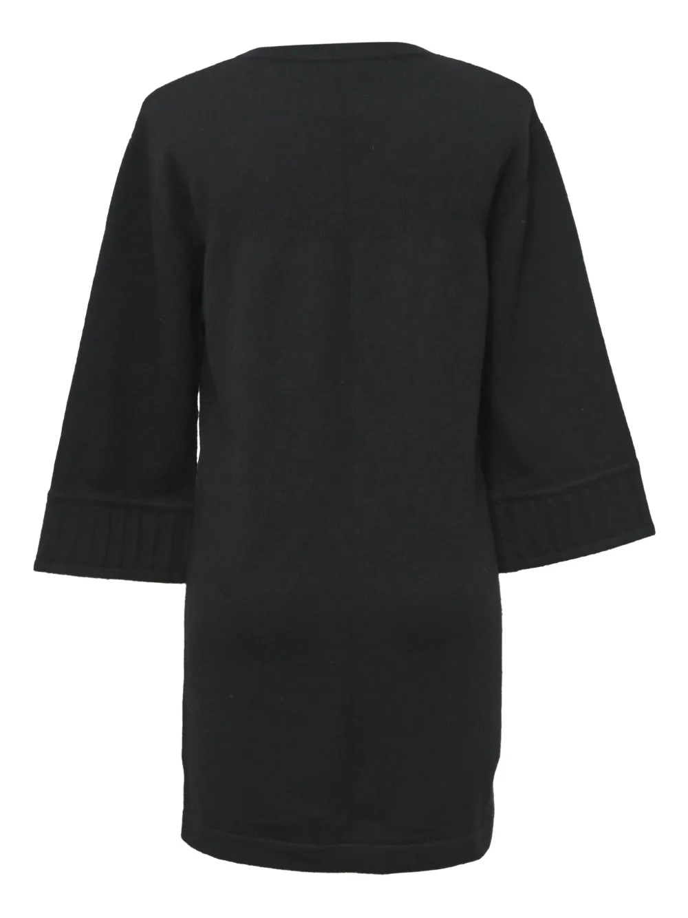 CHANEL Pre-Owned 84 mm mini-jurk met ronde hals en zak - Zwart