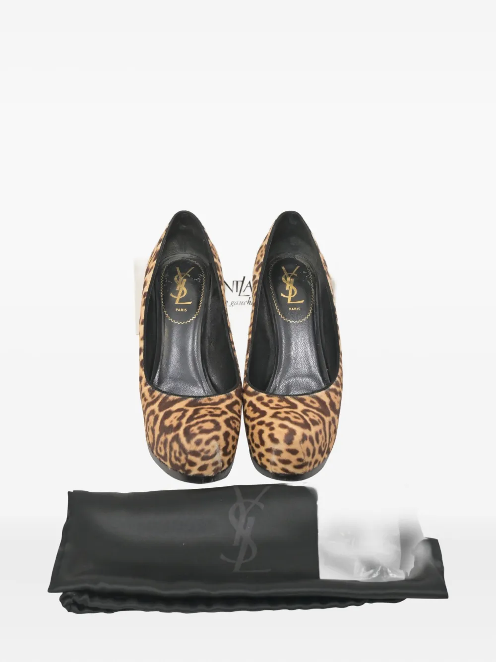 Pre-owned Saint Laurent 110mm Tribtoo Platform Animal-print Pumps In Neutral