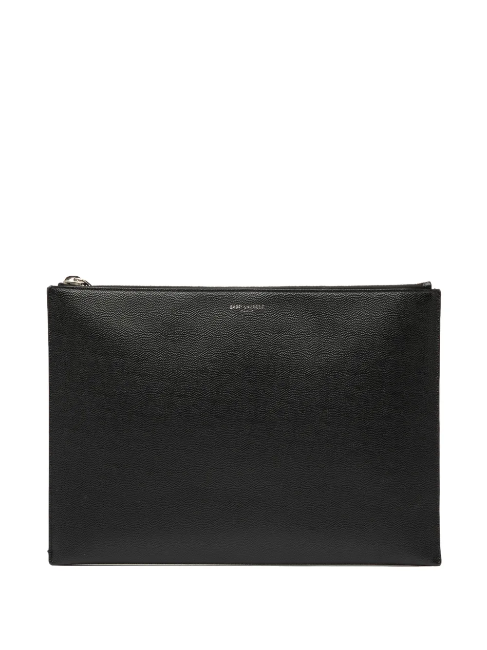 Saint Laurent Pre-Owned 2019 Grain De Poudre Zipped Tablet Holder clutch bag | Black | Image 1