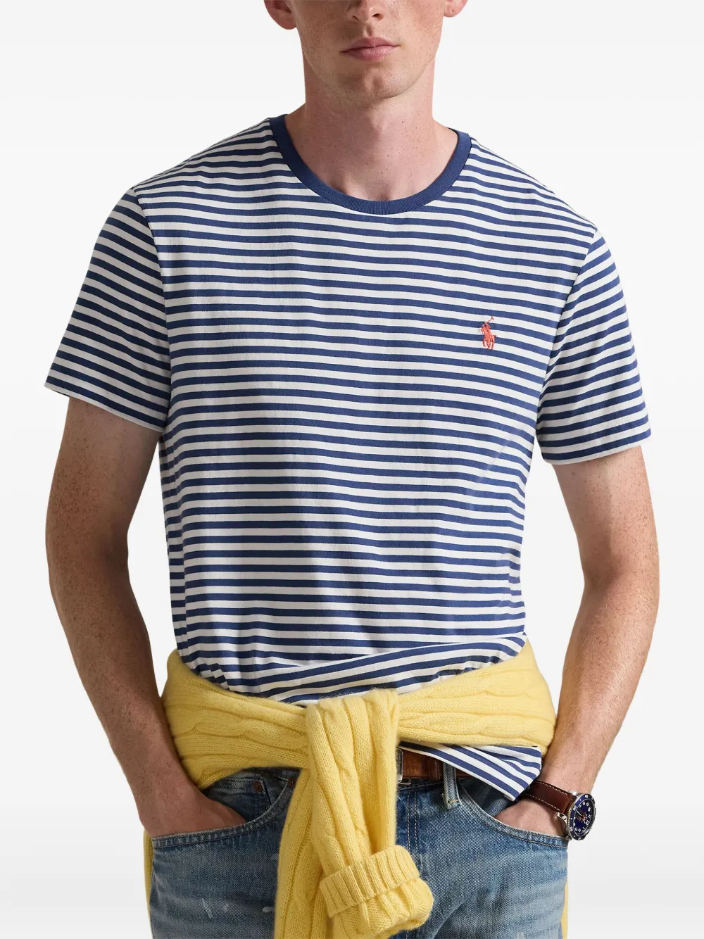 Polo Ralph Lauren Striped T-shirt In Blue