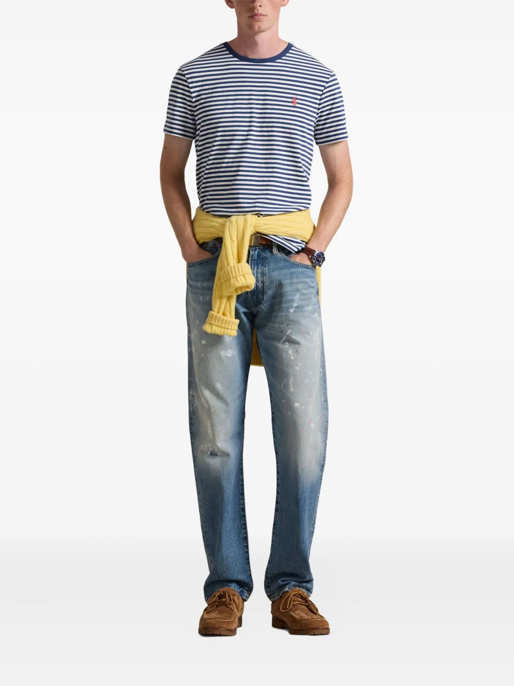 Polo Ralph Lauren Striped T-shirt In Blue