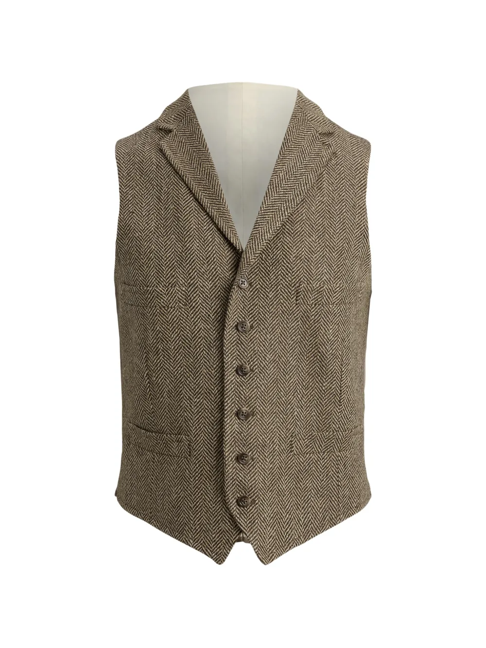 Polo Ralph Lauren herringbone button waistcoat - Brown