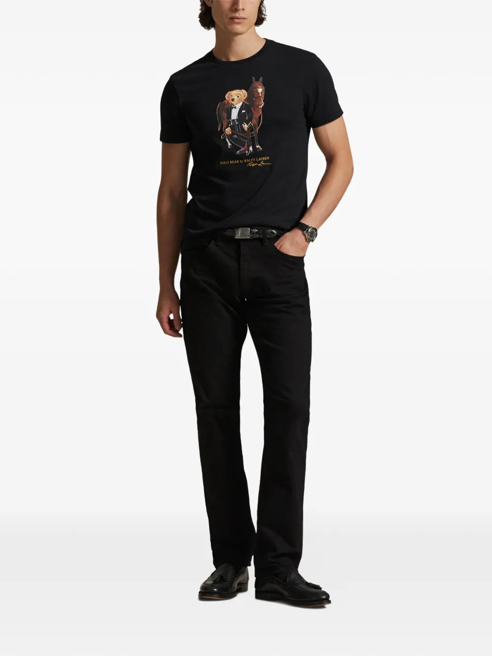 Polo Ralph Lauren T-shirt met teddybeerprint Zwart