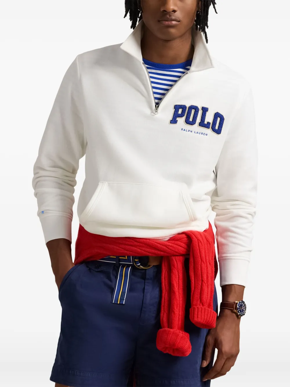Polo Ralph Lauren logo-embroidered sweatshirt Wit