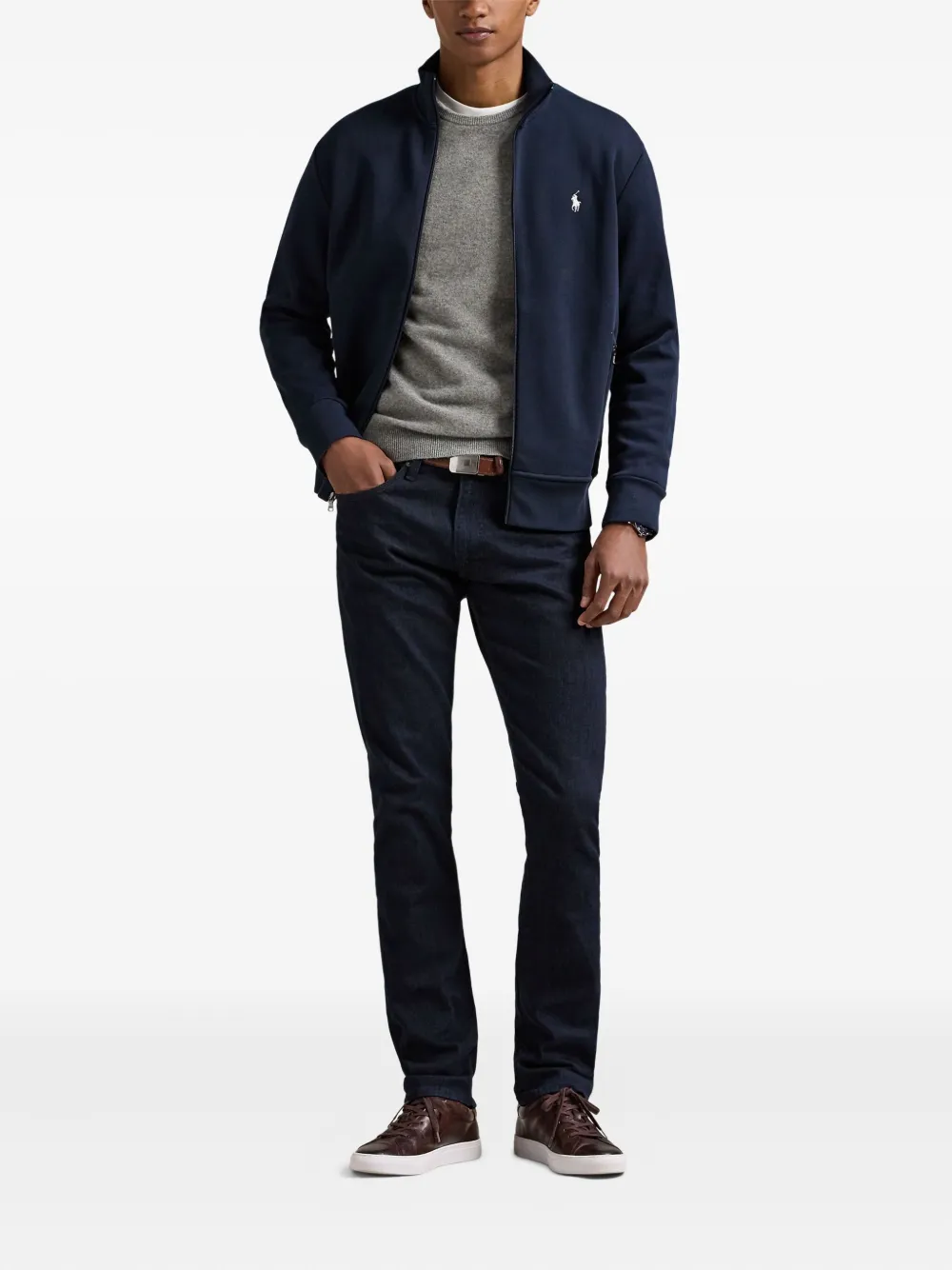 Polo Ralph Lauren zipped logo sweaters - Blauw