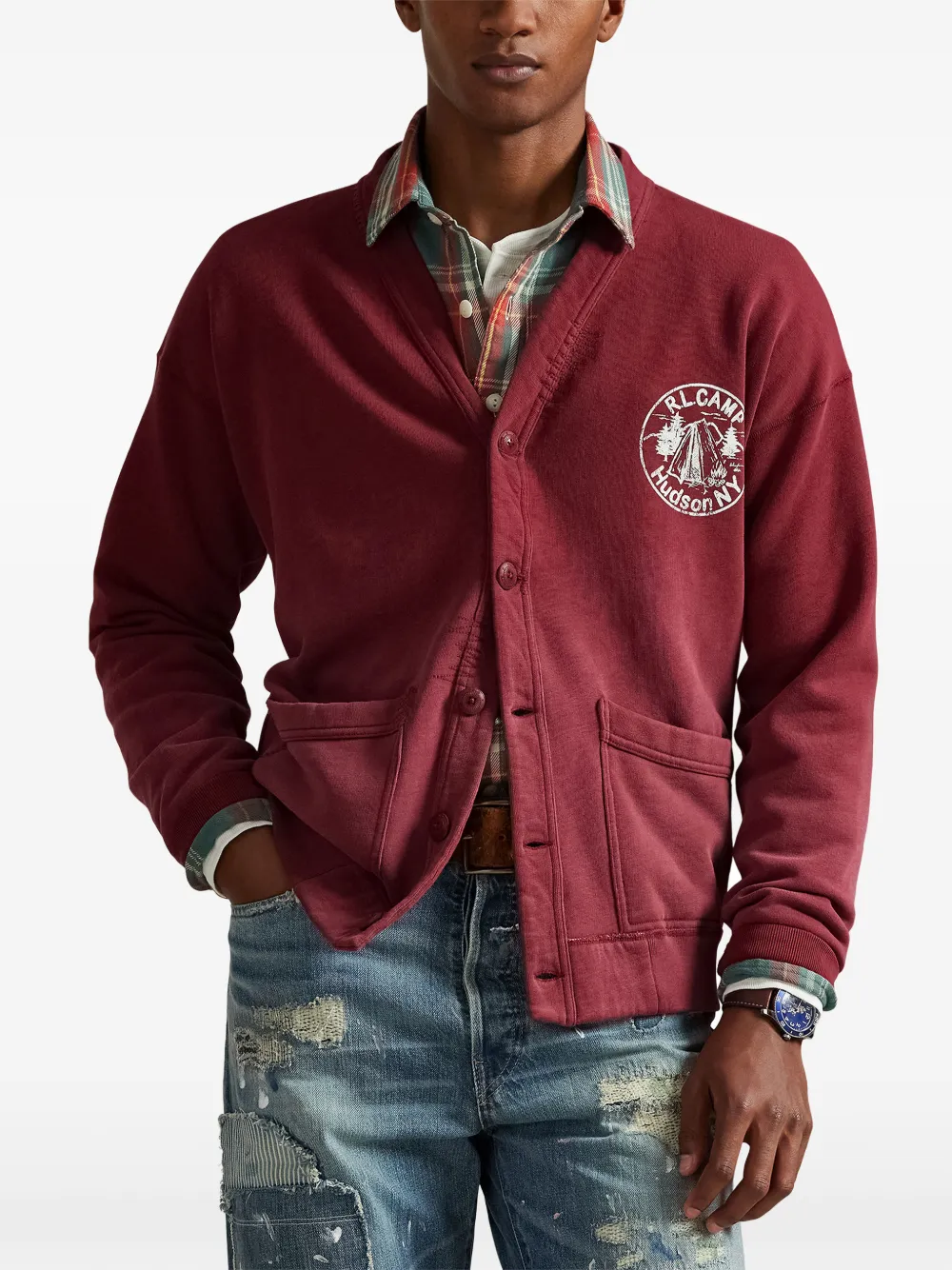 Polo Ralph Lauren Vest met borduurwerk en knoop Rood
