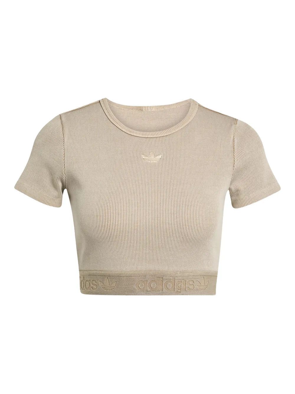 adidas logo-embroidered T-shirt - Toni neutri