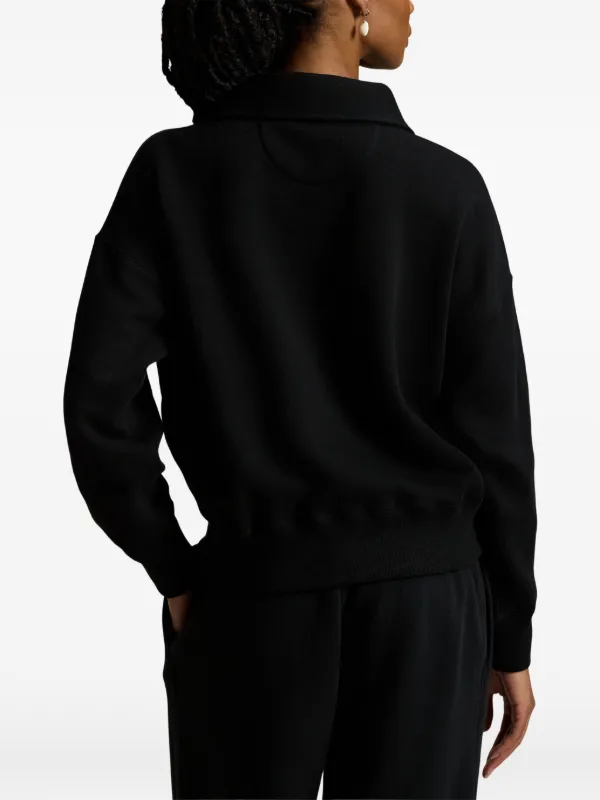 Polo Ralph Lauren quarter-zip Fleece Pullover | Black | FARFETCH AO