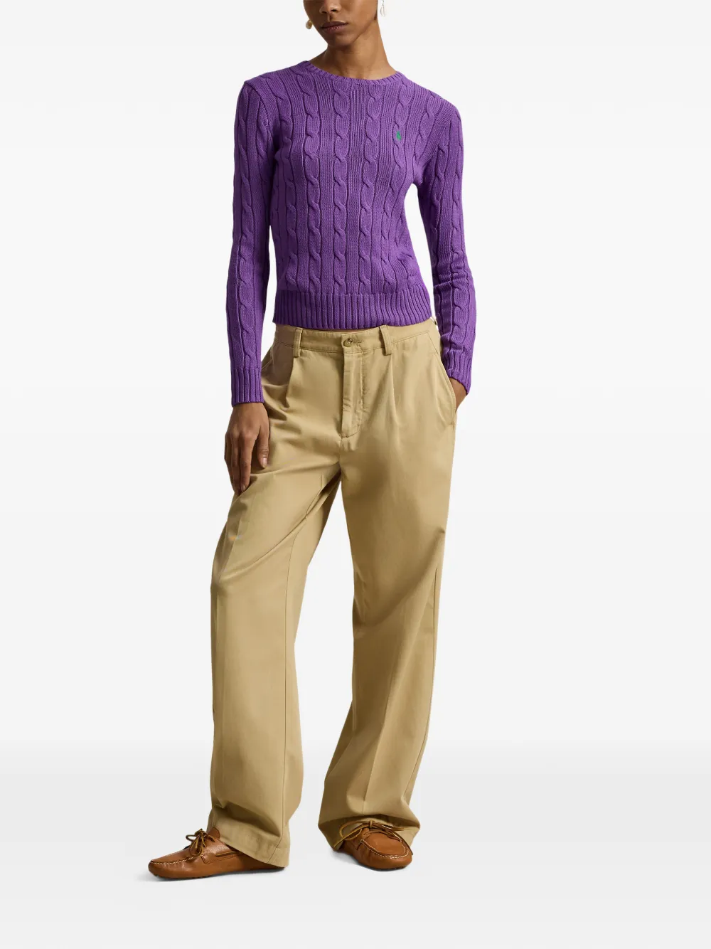 Polo Ralph Lauren Gebreide trui met logodetail Paars