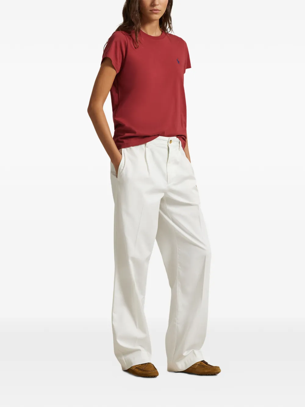 Polo Ralph Lauren T-shirt met ronde hals en logo Rood