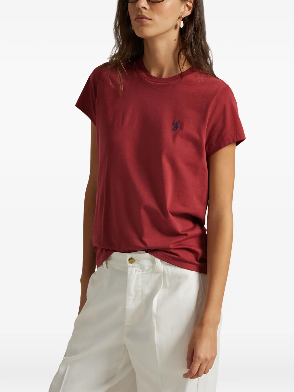 Polo Ralph Lauren T-shirt met ronde hals en logo Rood