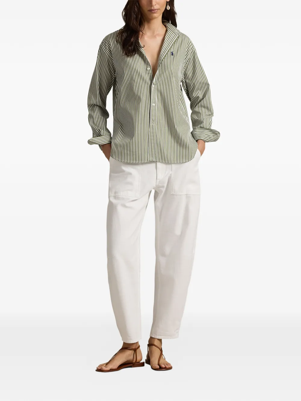 Polo Ralph Lauren Blouse met kraag en strepen Groen