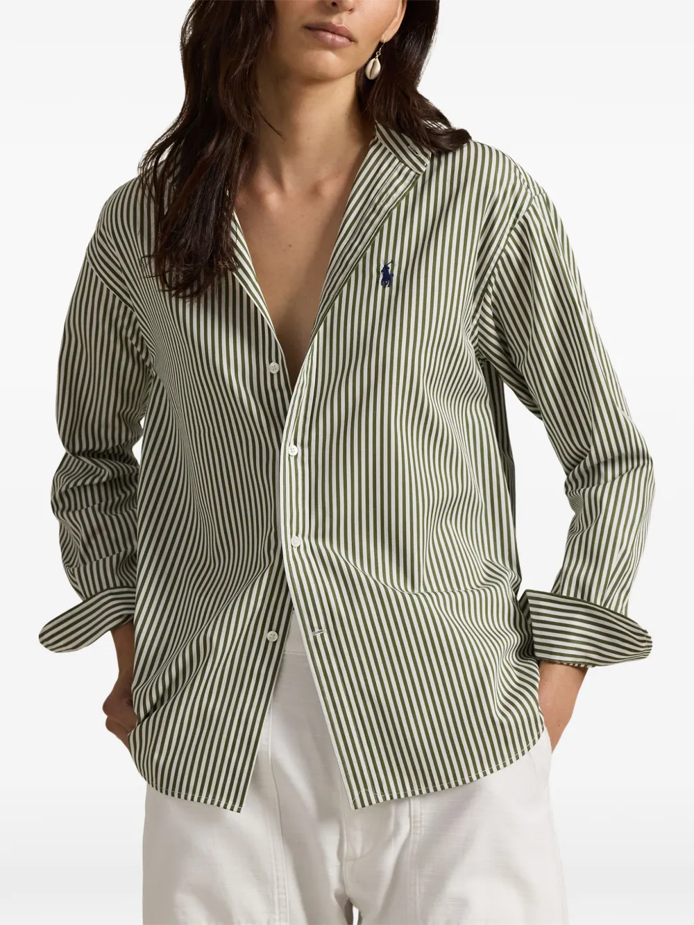 Polo Ralph Lauren Blouse met kraag en strepen Groen