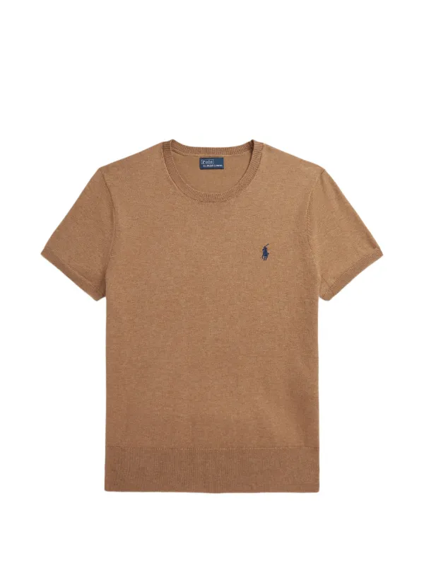 Polo Ralph Lauren Logo-embroidered Knitted Top in Brown