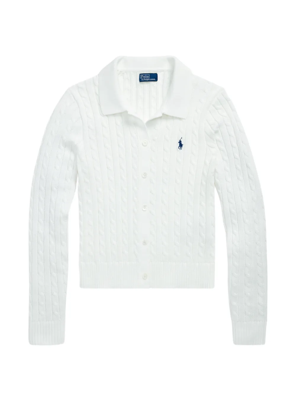 Polo Ralph Lauren cable-knit collared cardigan - Bianco