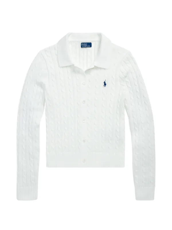 POLO RALPH LAUREN ケーブルニット カーディガン ホワイト M Polo Ralph Lauren ケーブルニット カーディガン | ホワイト | FARFETCH JP