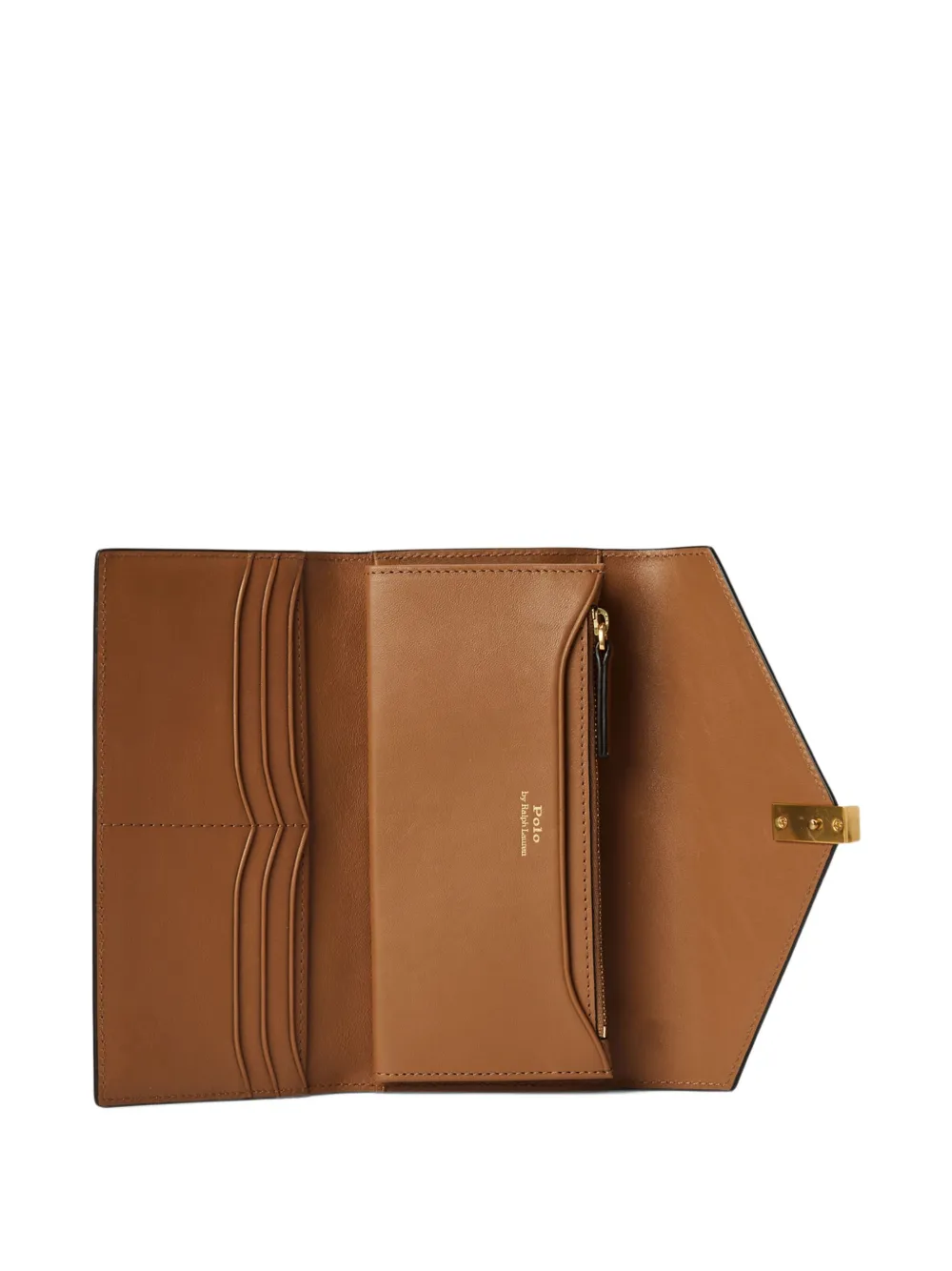 Polo Ralph Lauren Envelope-leather Wallet In Brown