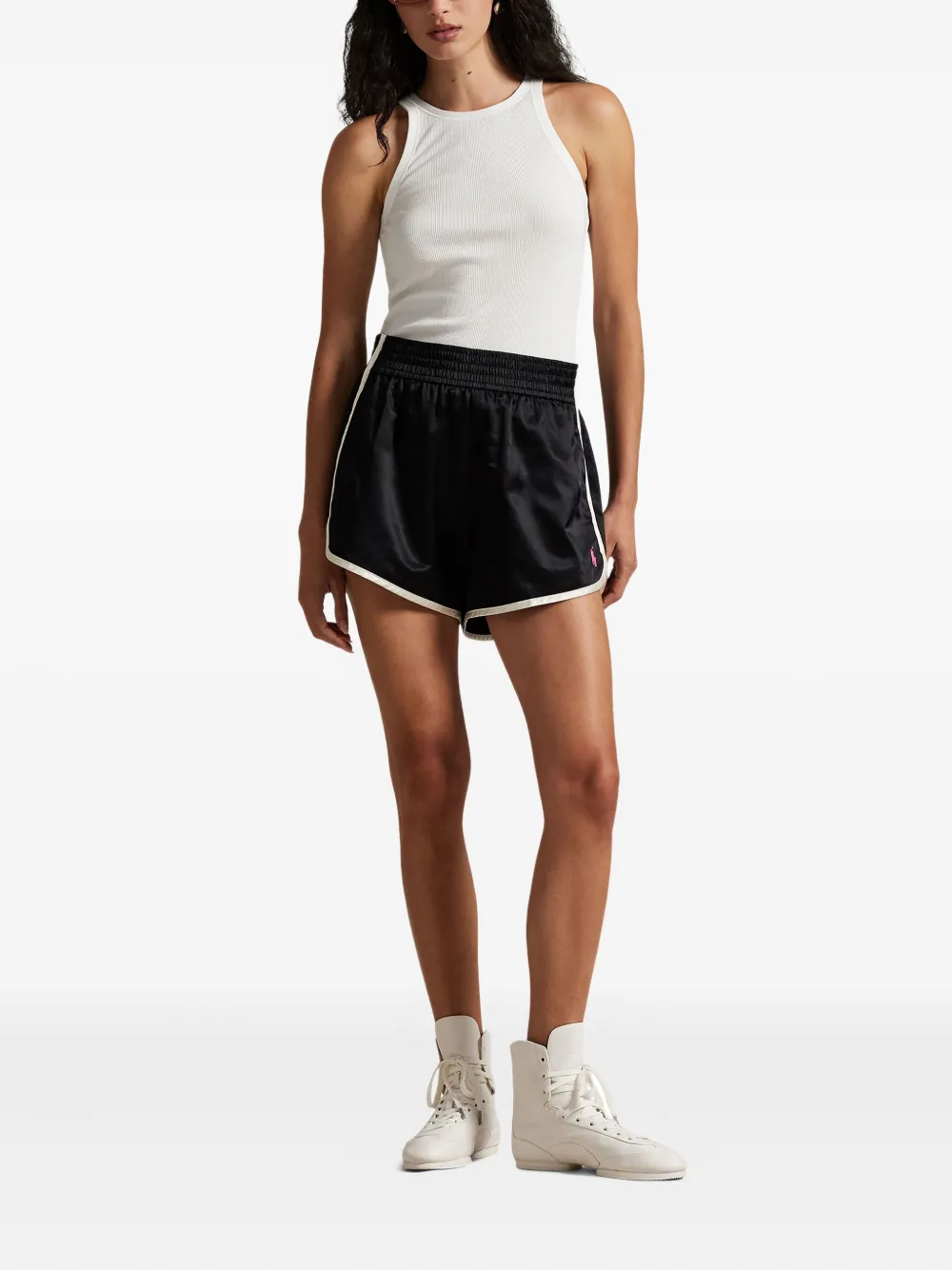 Polo Ralph Lauren Pink Poney shorts met elastische afwerking Zwart