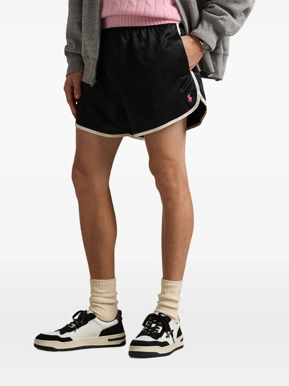 Polo Ralph Lauren Pink Poney shorts met elastische afwerking Zwart