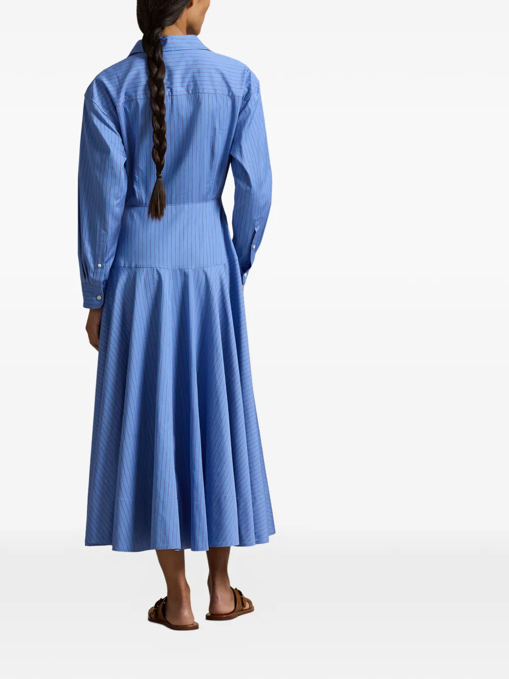 Polo Ralph Lauren Midi-jurk met krijtstreep Blauw