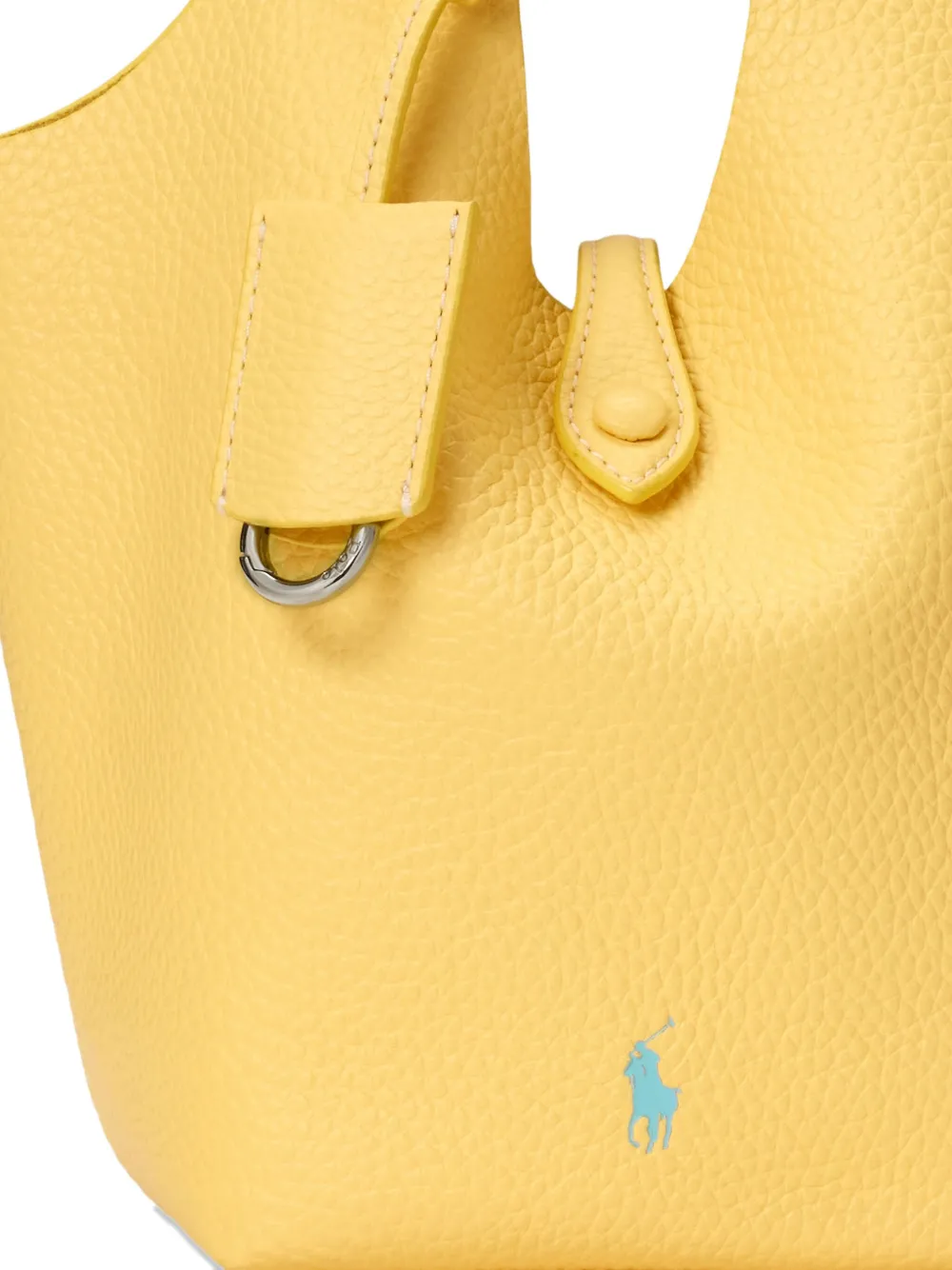 Polo Ralph Lauren Small Polo Play Leather Tote Bag In Yellow