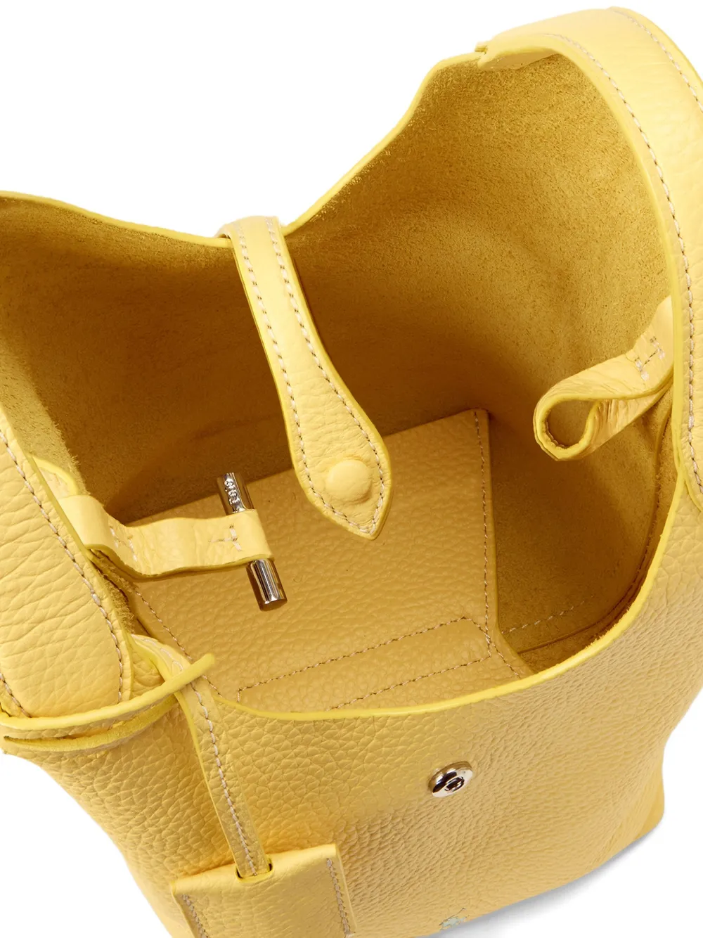 Polo Ralph Lauren Small Polo Play Leather Tote Bag In Yellow