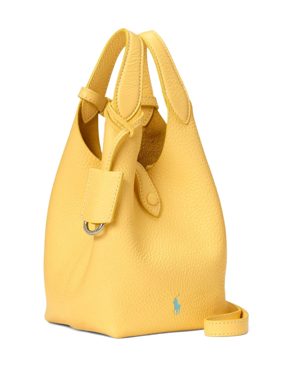 Polo Ralph Lauren Small Polo Play Leather Tote Bag In Yellow