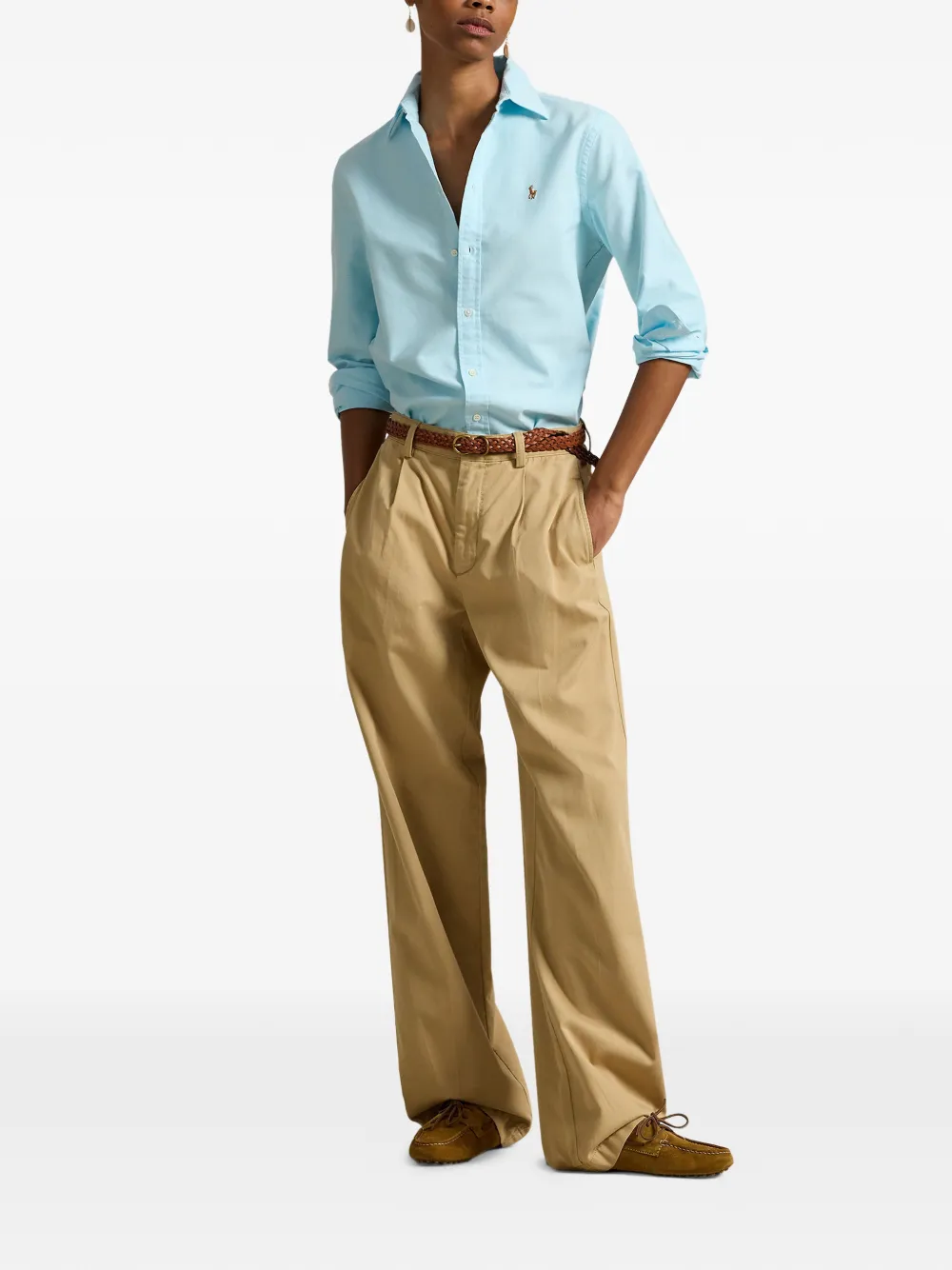 Polo Ralph Lauren The Iconic Oxford blouse met klassieke pasvorm Blauw