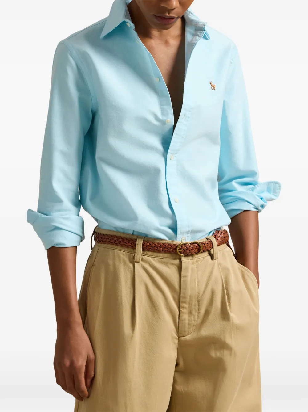 Polo Ralph Lauren The Iconic Oxford blouse met klassieke pasvorm Blauw