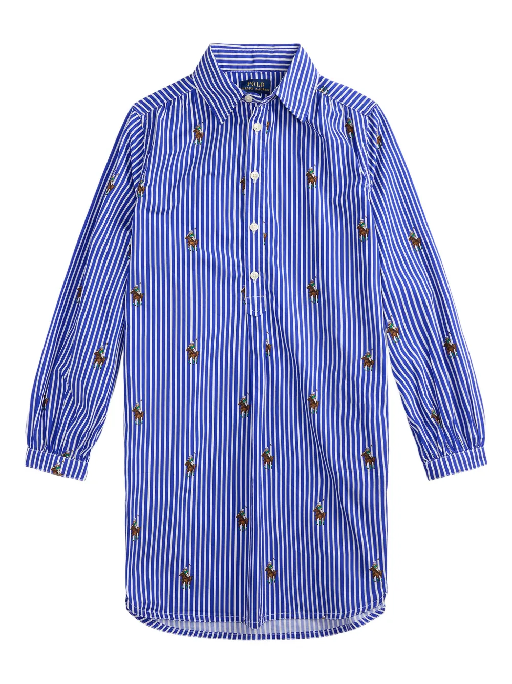 POLO RALPH LAUREN KIDS striped shirt dress - Blu